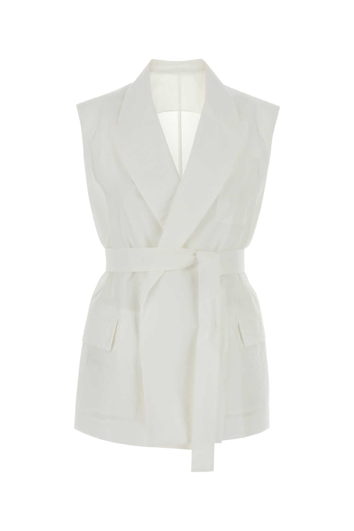 Brunello Cucinelli White Cotton Blend Vest
