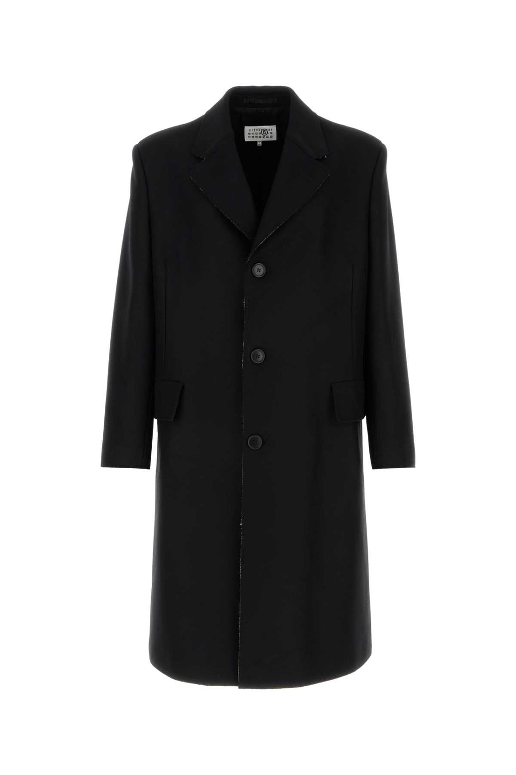 Mm6 Maison Margiela Black Wool Blend Coat