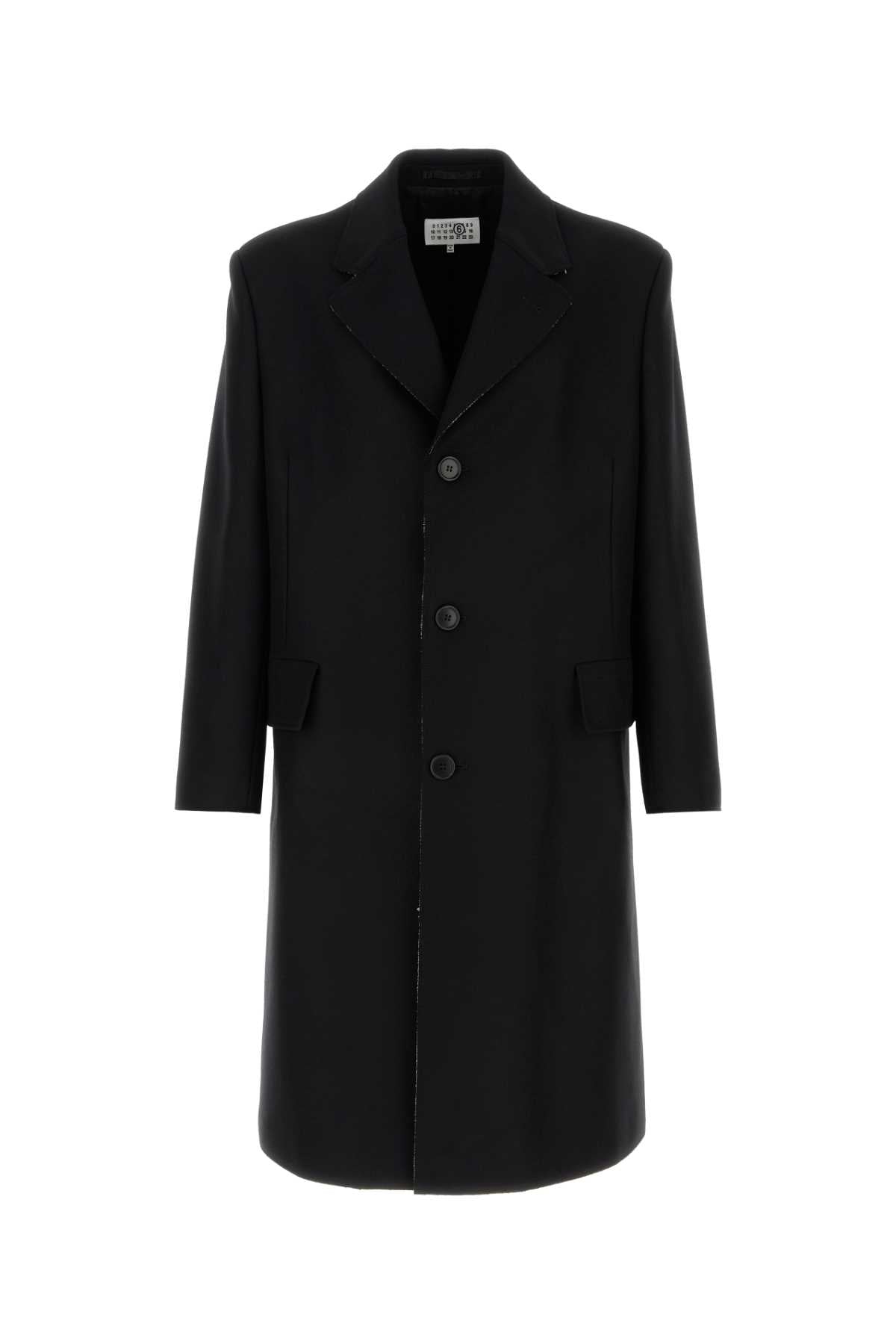 Mm6 Maison Margiela Black Wool Blend Coat