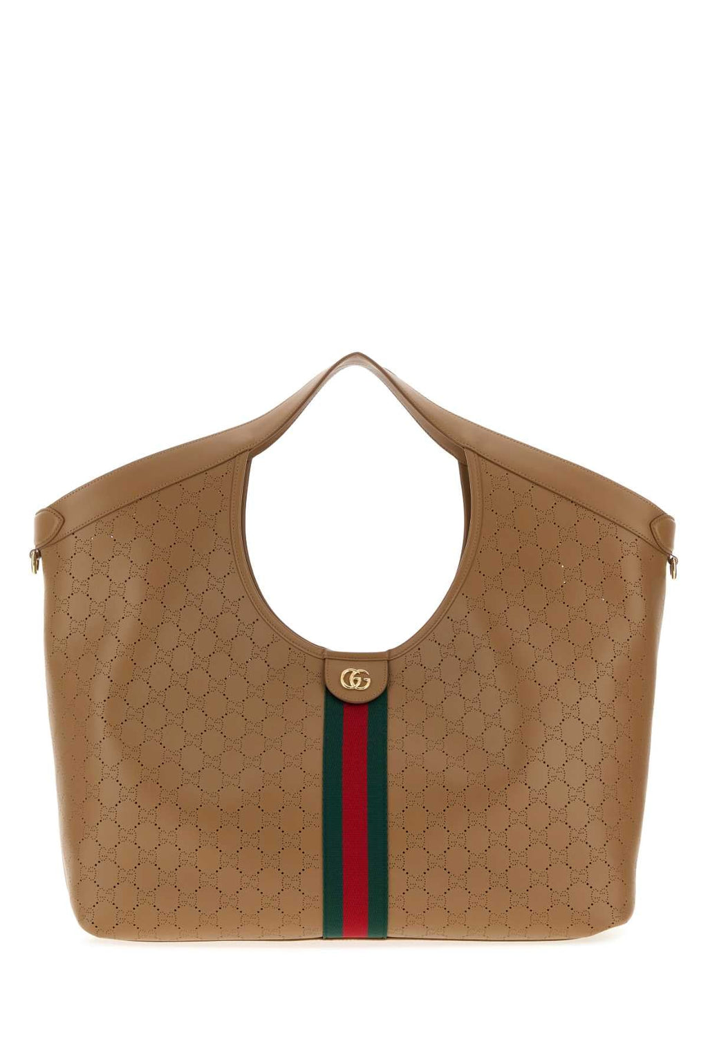 Gucci Camel Leather Large Gucci Giglio Shopping Bag