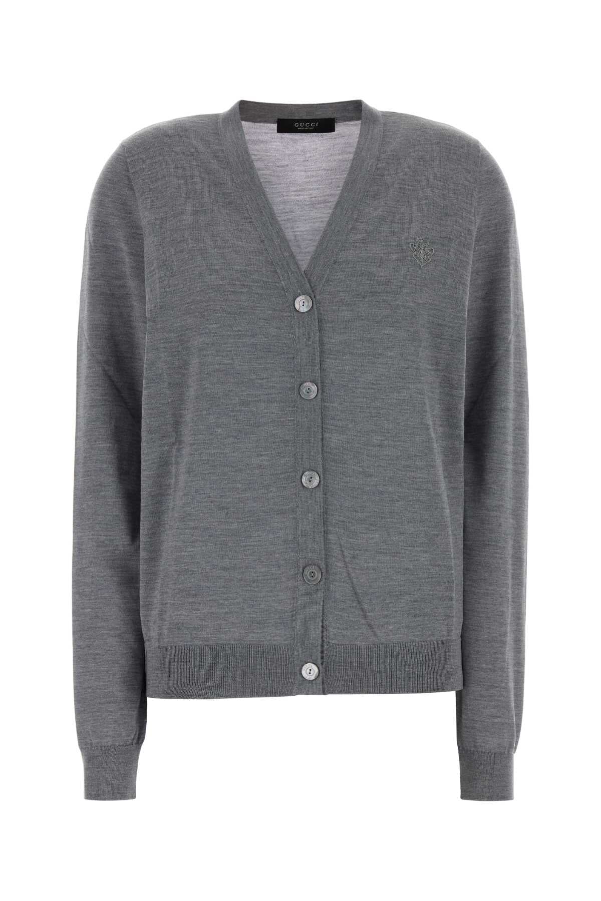 Gucci Grey Wool Cardigan