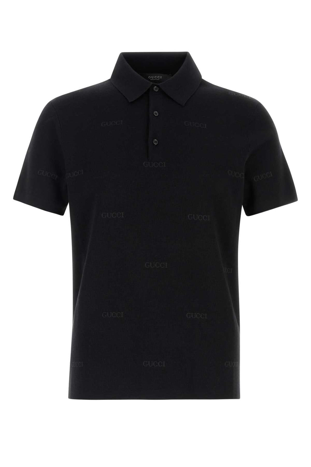 Gucci Embroidered Wool Blend Polo Shirt