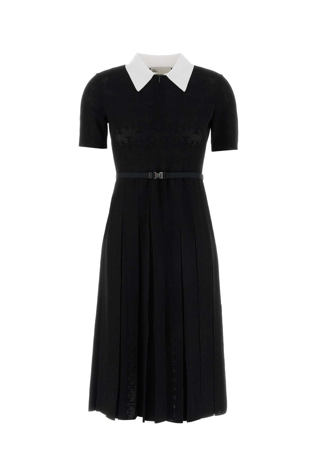 Tory Burch T Monogram Pointelle Pleated Dress