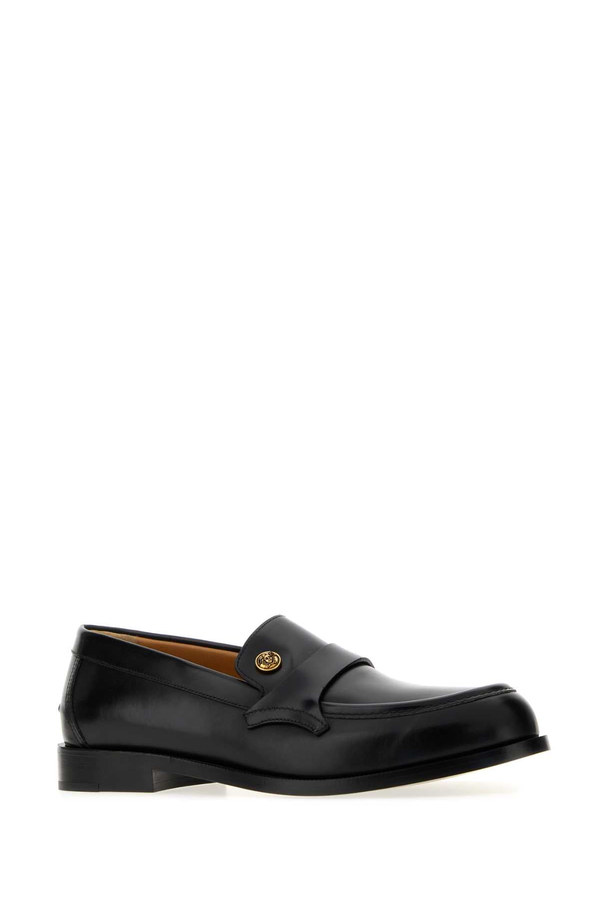 Versace Black Leather Loafers