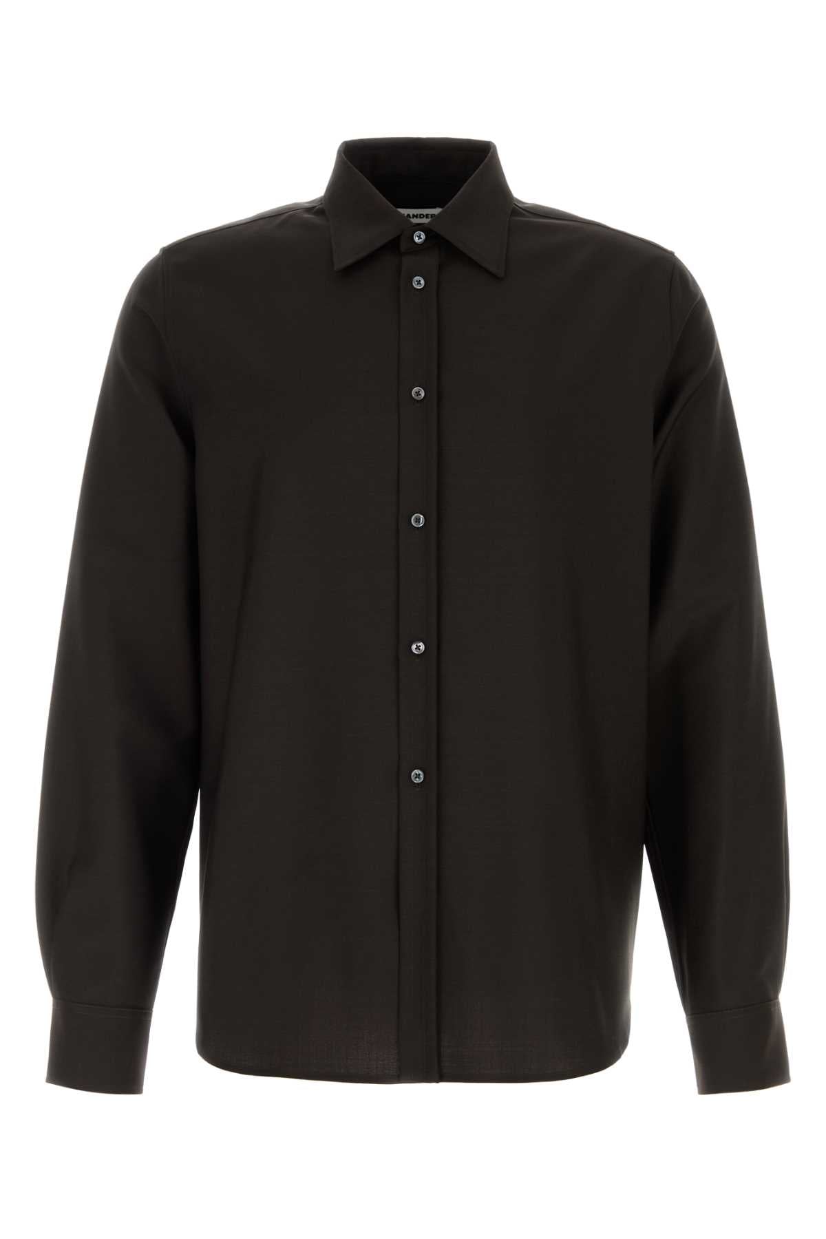 Jil Sander Chocolate Wool Blend Shirt