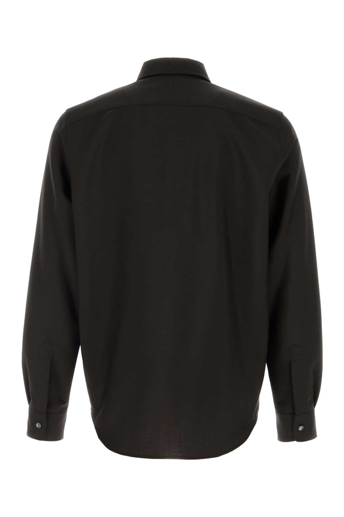 Jil Sander Chocolate Wool Blend Shirt