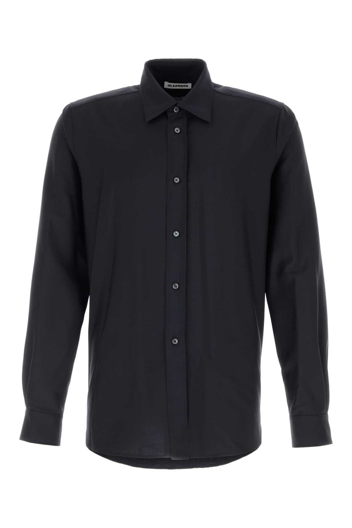 Jil Sander Midnight Blue Wool Blend Shirt