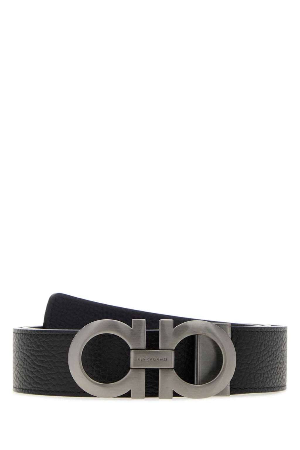 Salvatore Ferragamo Black Leather Reversible Belt