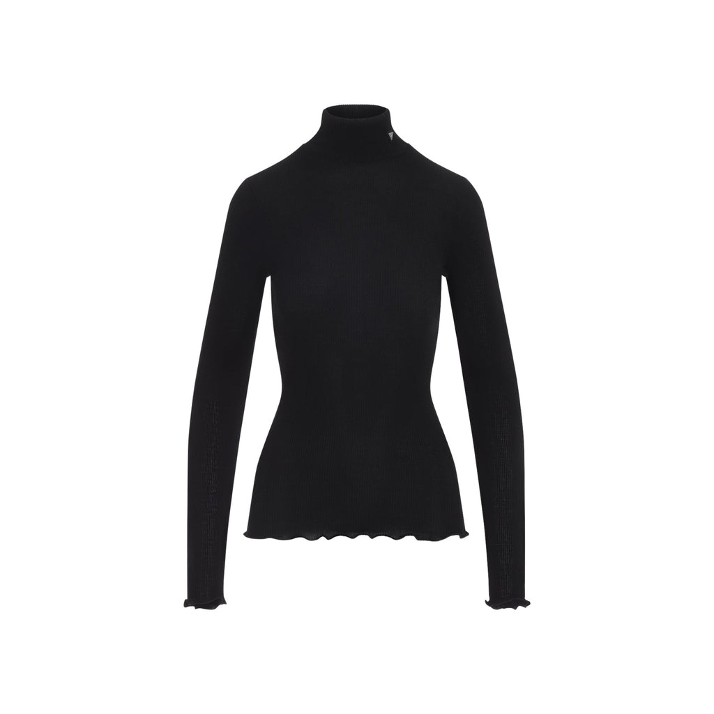 Prada Ribbed Knit Turtleneck Top