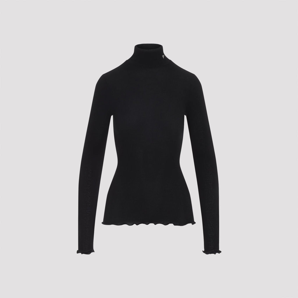 Prada Ribbed Knit Turtleneck Top