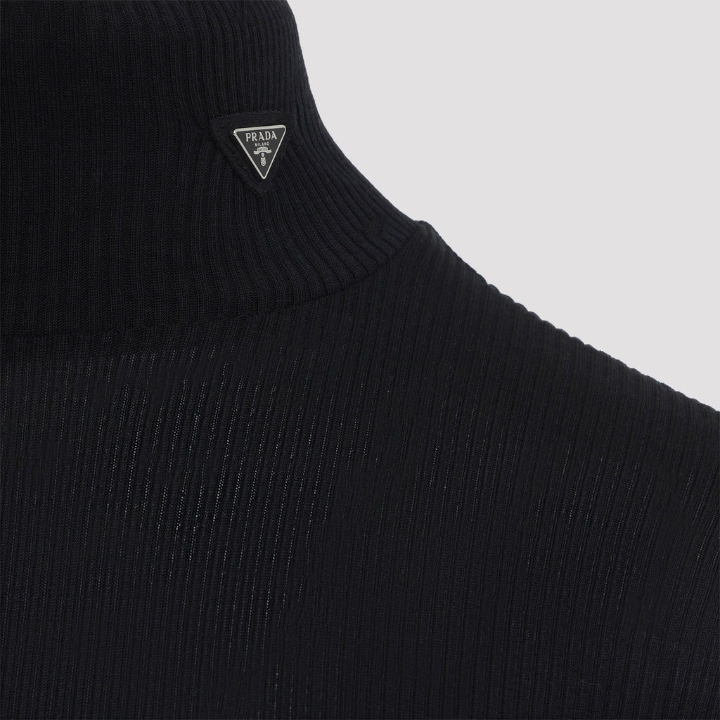 Prada Ribbed Knit Turtleneck Top