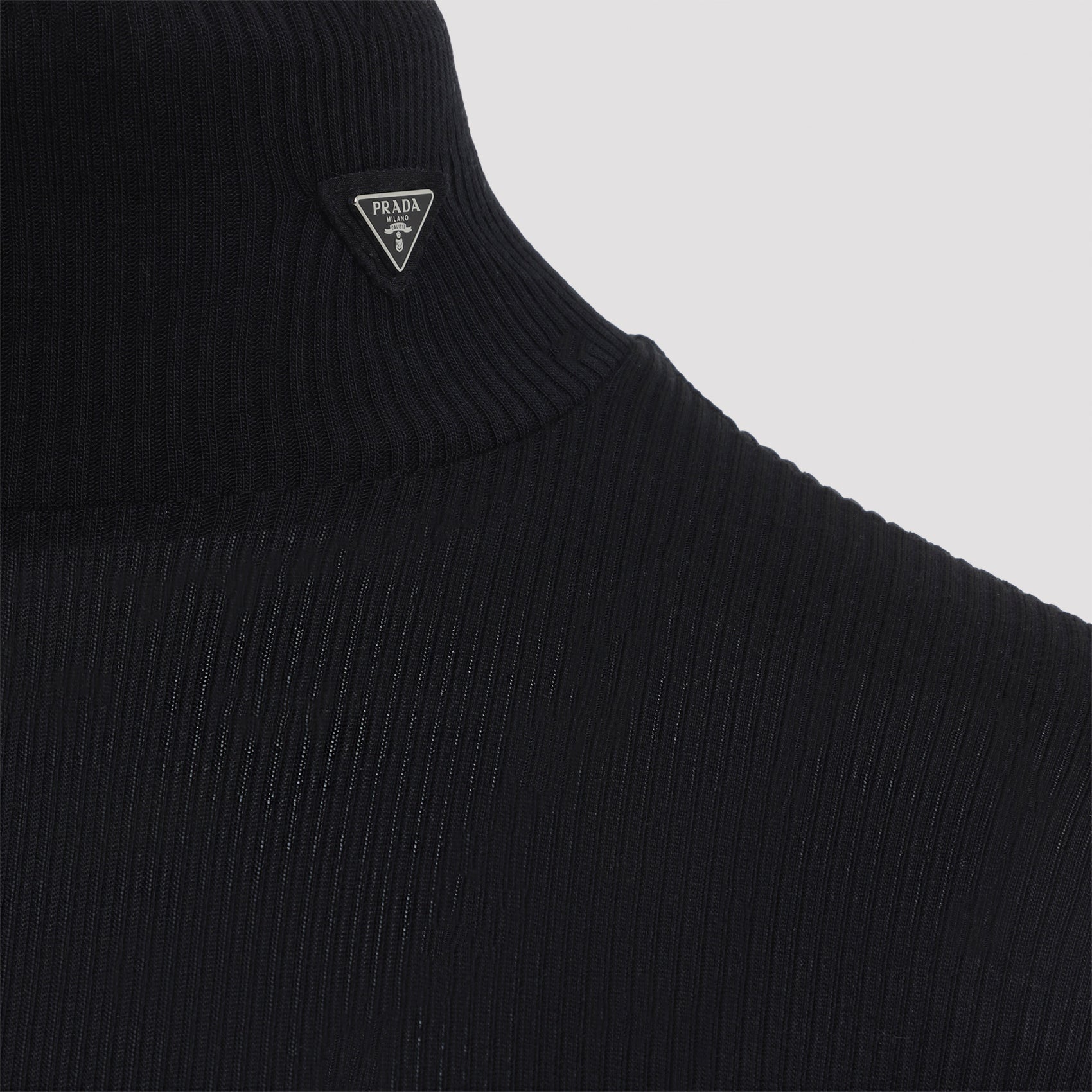 Prada Ribbed Knit Turtleneck Top