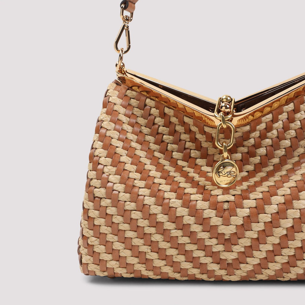 Etro Vela M Rafia Shoulder Bag