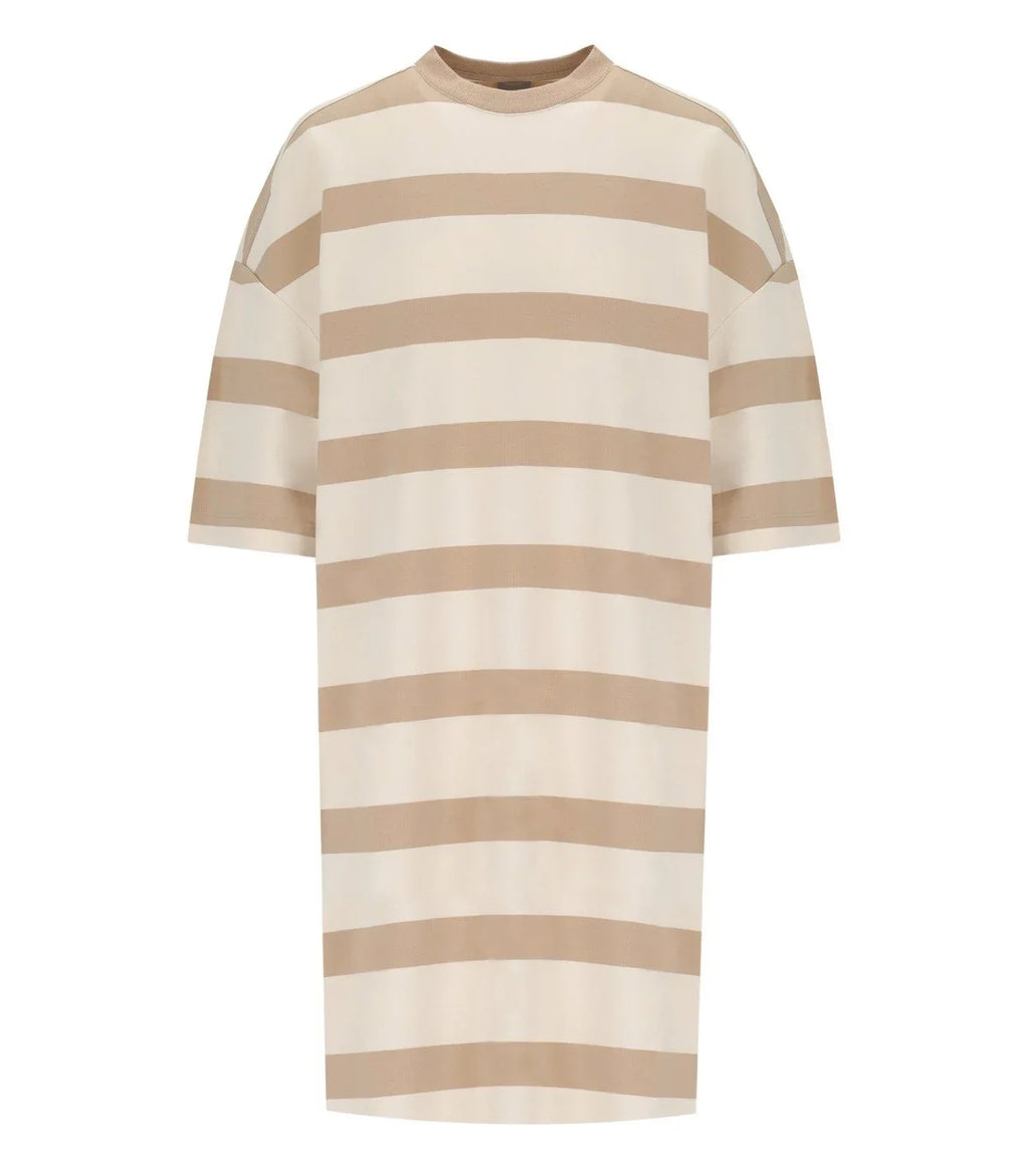 Mm Max Mara Mela Beige Striped Dress