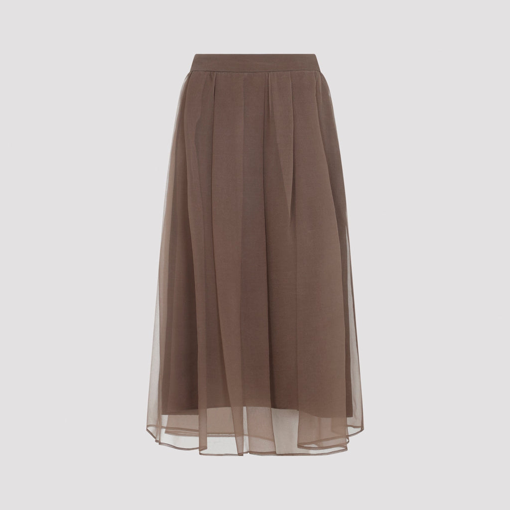 Brunello Cucinelli Midi Voile Skirt