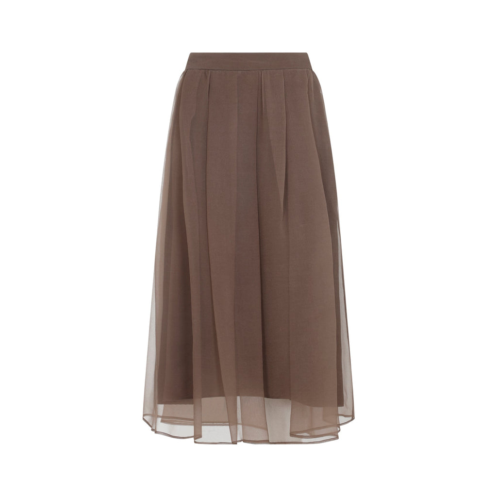 Brunello Cucinelli Midi Voile Skirt