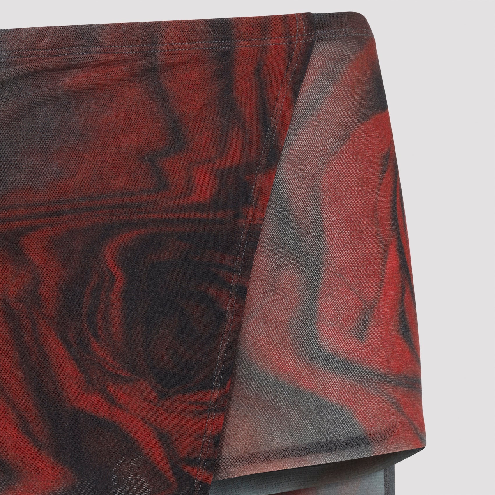 Jean Paul Gaultier Blurry Roses Asymmetric Midi Skirt