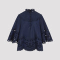 Zimmermann Mahon Broderie Denim Top