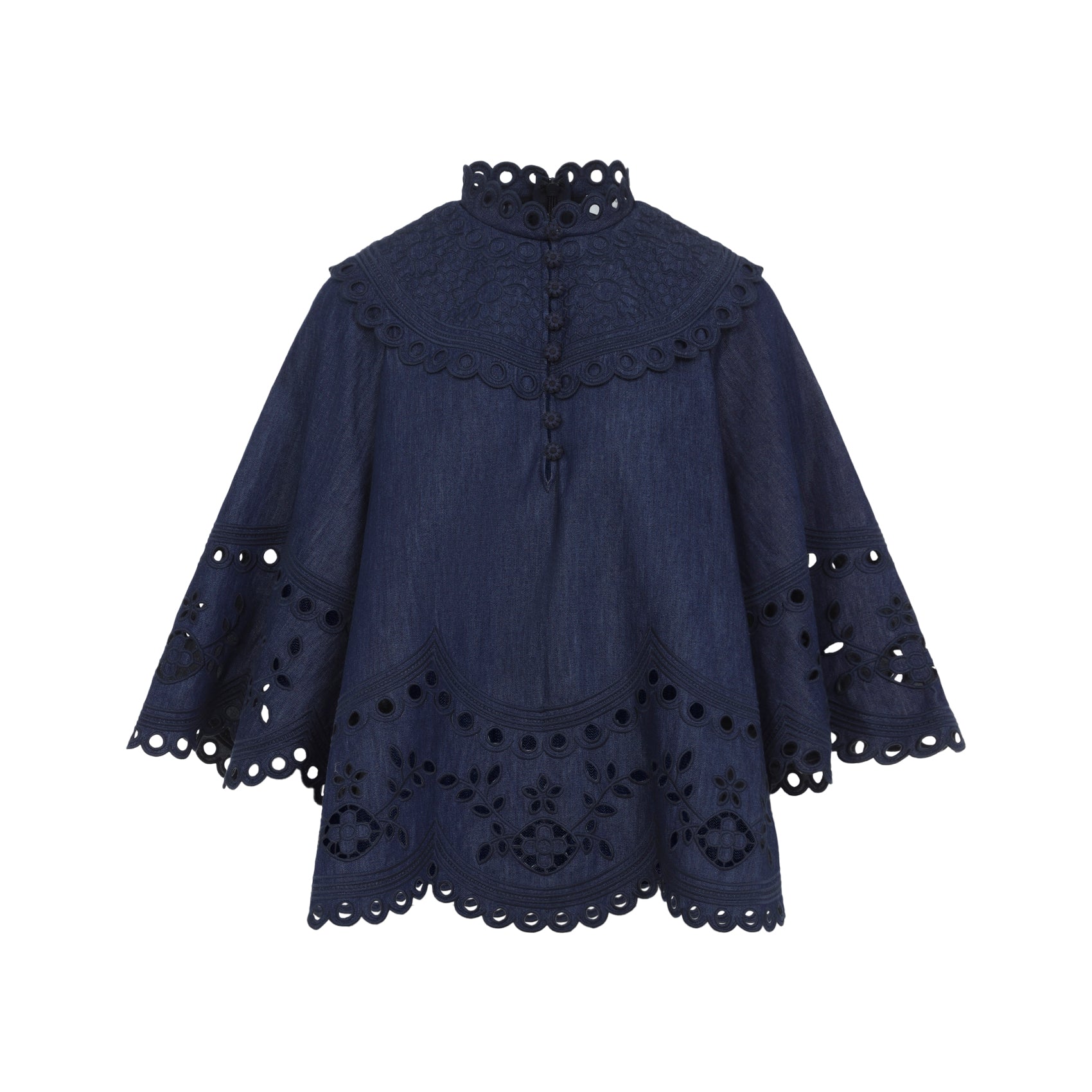 Zimmermann Mahon Broderie Denim Top