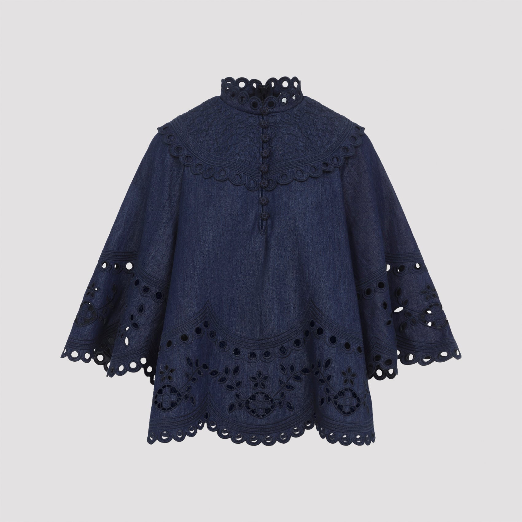 Zimmermann Mahon Broderie Denim Top