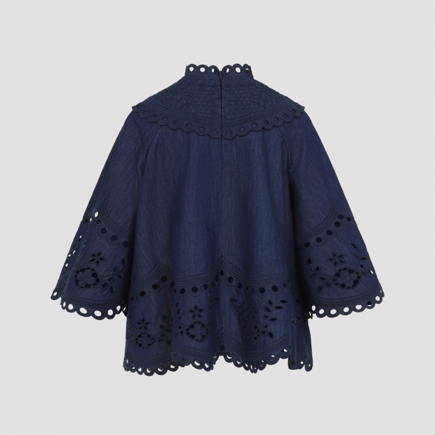 Zimmermann Mahon Broderie Denim Top
