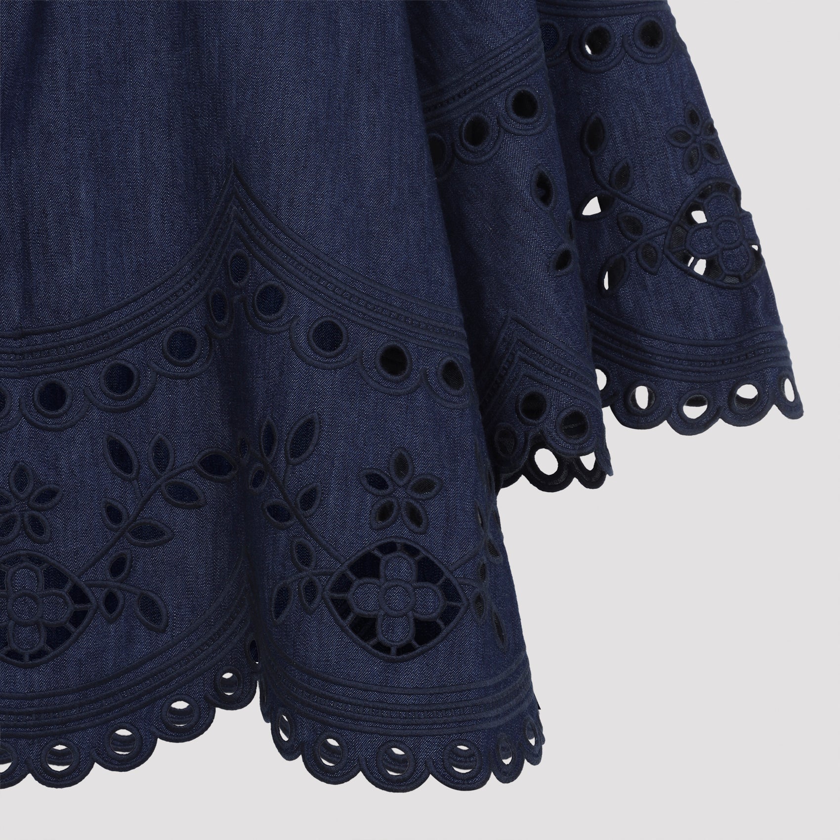 Zimmermann Mahon Broderie Denim Top
