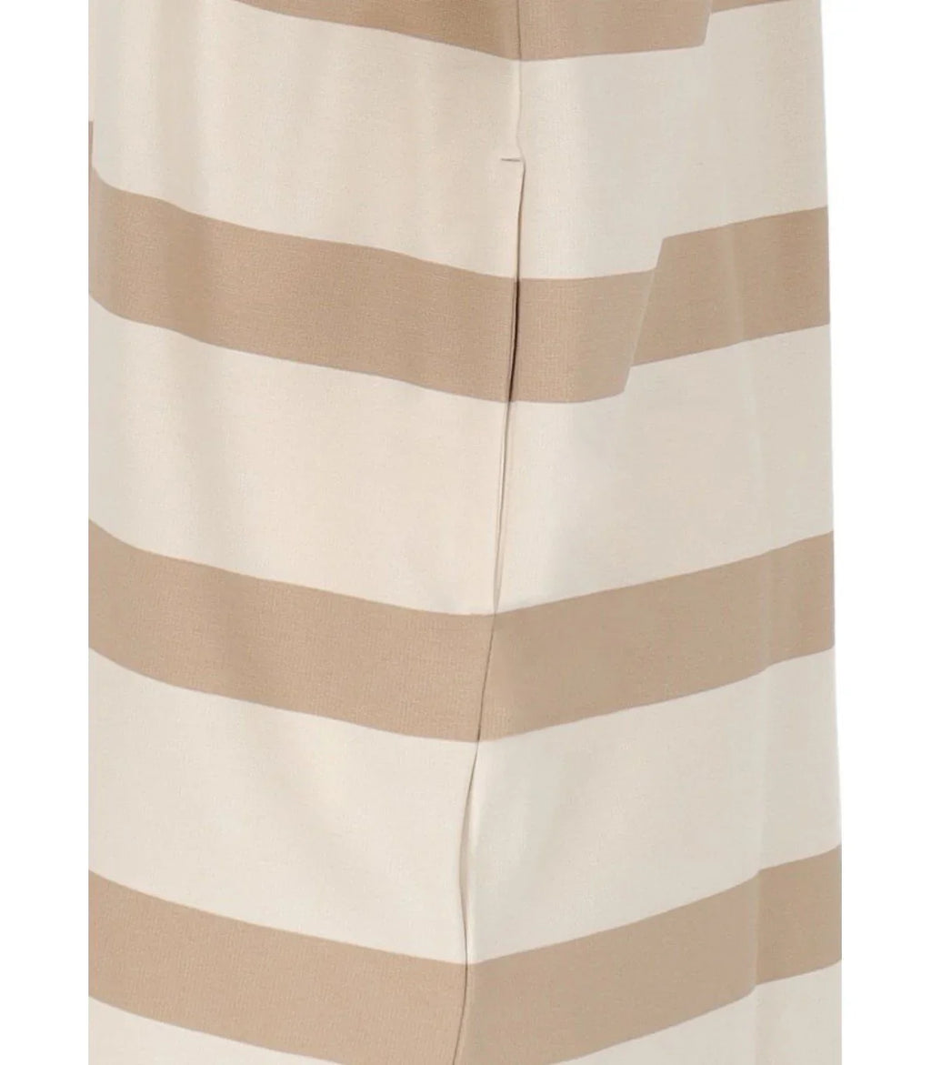 Mm Max Mara Mela Beige Striped Dress