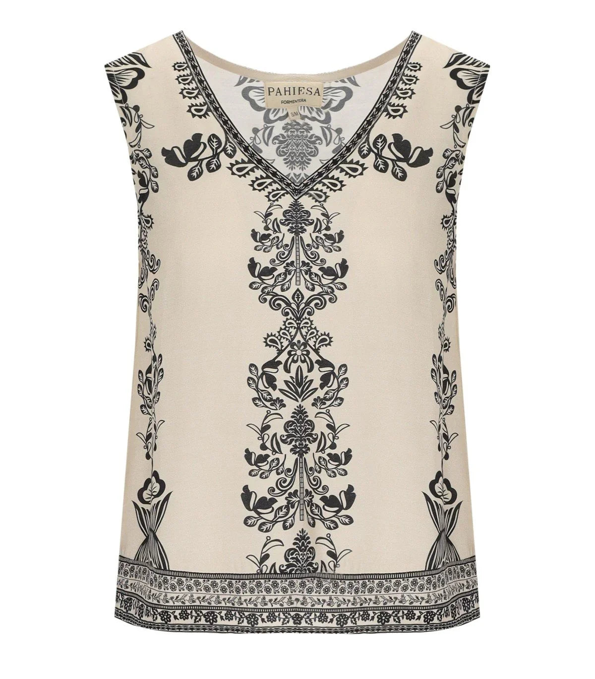 Pahiesa Formentera Ecru And Black Top