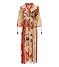 Pahiesa Formentera Ecru And Orange Shirt Dress