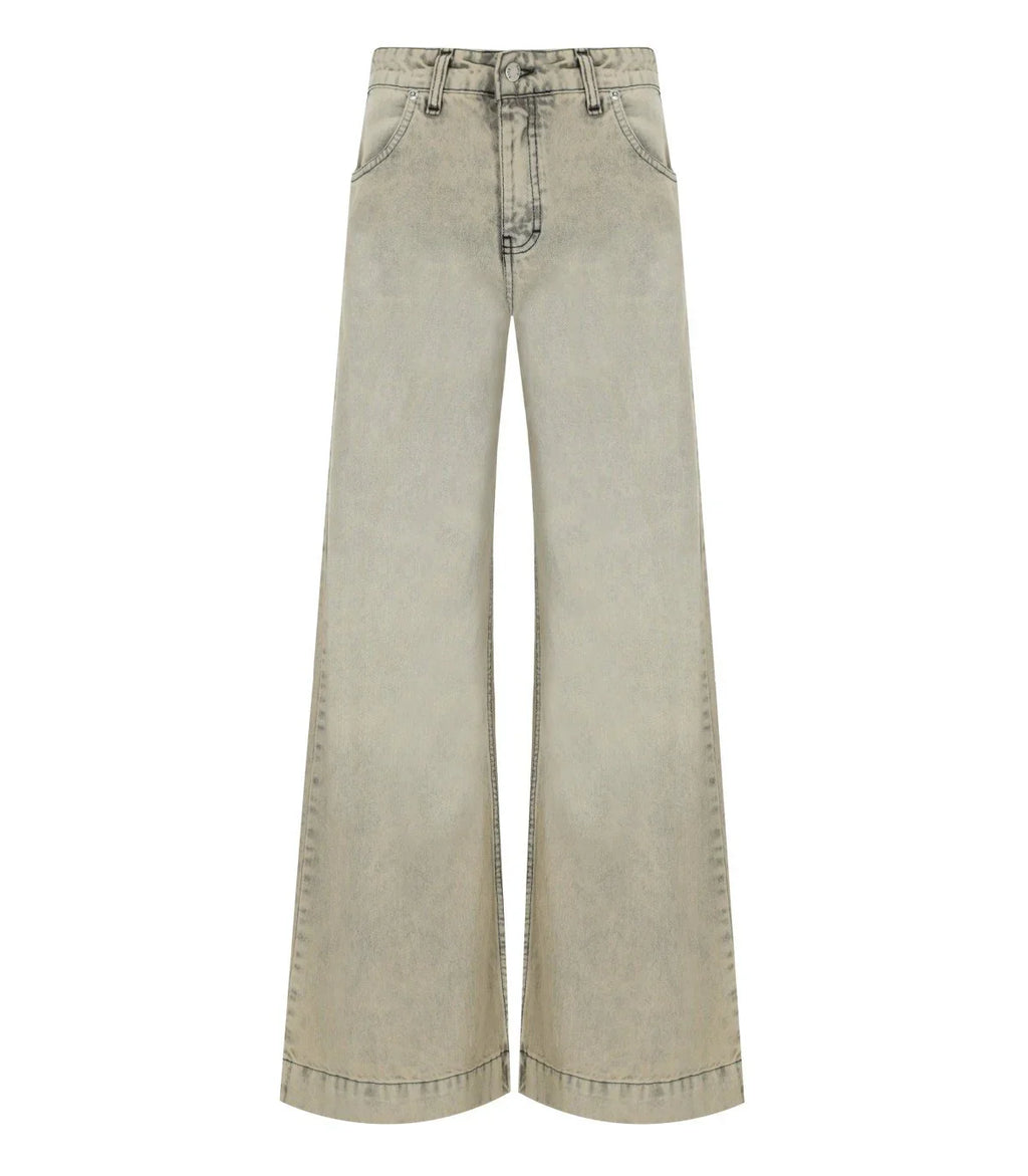 K.K. Beige Wide Leg Jeans