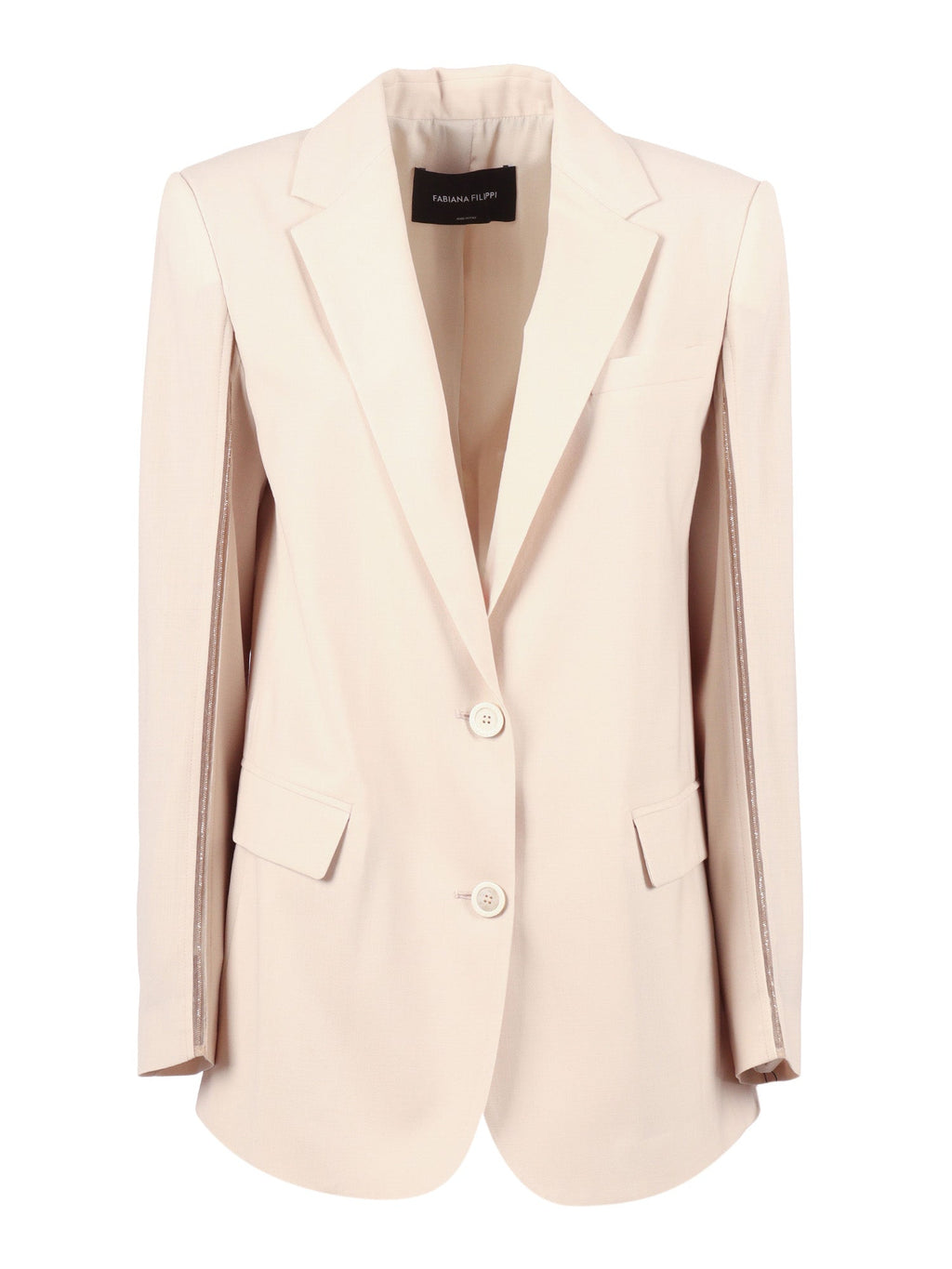 Fabiana Filippi Giacca Over Con Coulisse Dietro In Frescolana Color Nude