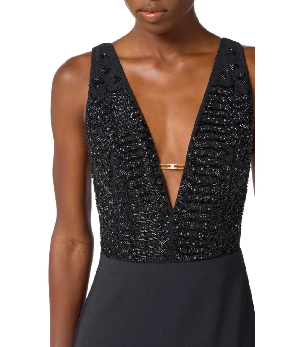 Elisabetta Franchi Red Carpet Black Dress