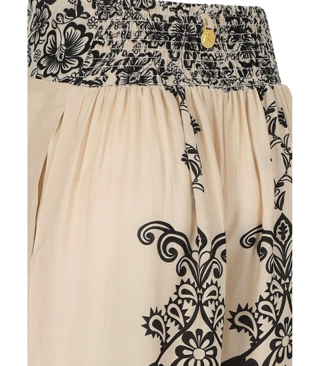 Pahiesa Formentera Ecru And Black Trousers