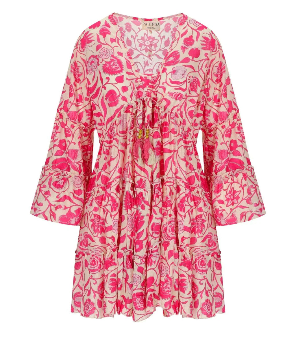 Pahiesa Formentera Fuchsia Mini Dress