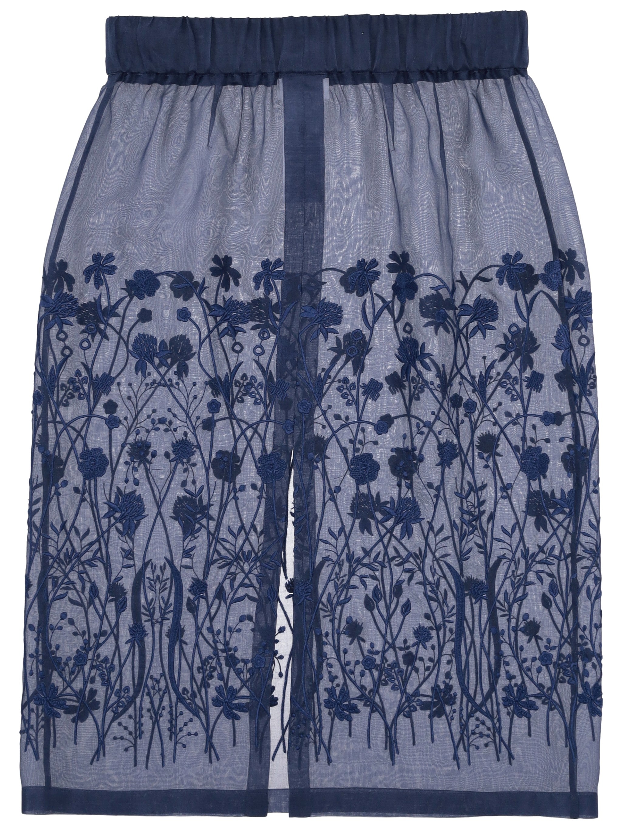 Parosh Sorgente Embroided Tulle Skirt
