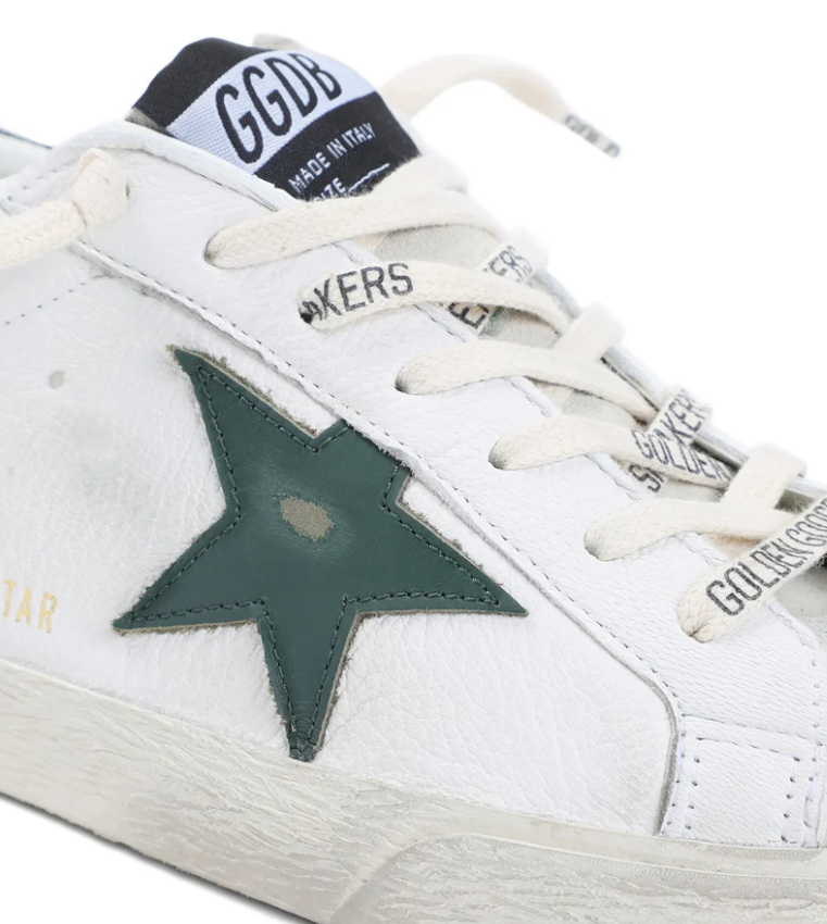 Golden Goose Super Star Nappa Upper Suede Toe And Tongue Leather Star Printed Leather Heel