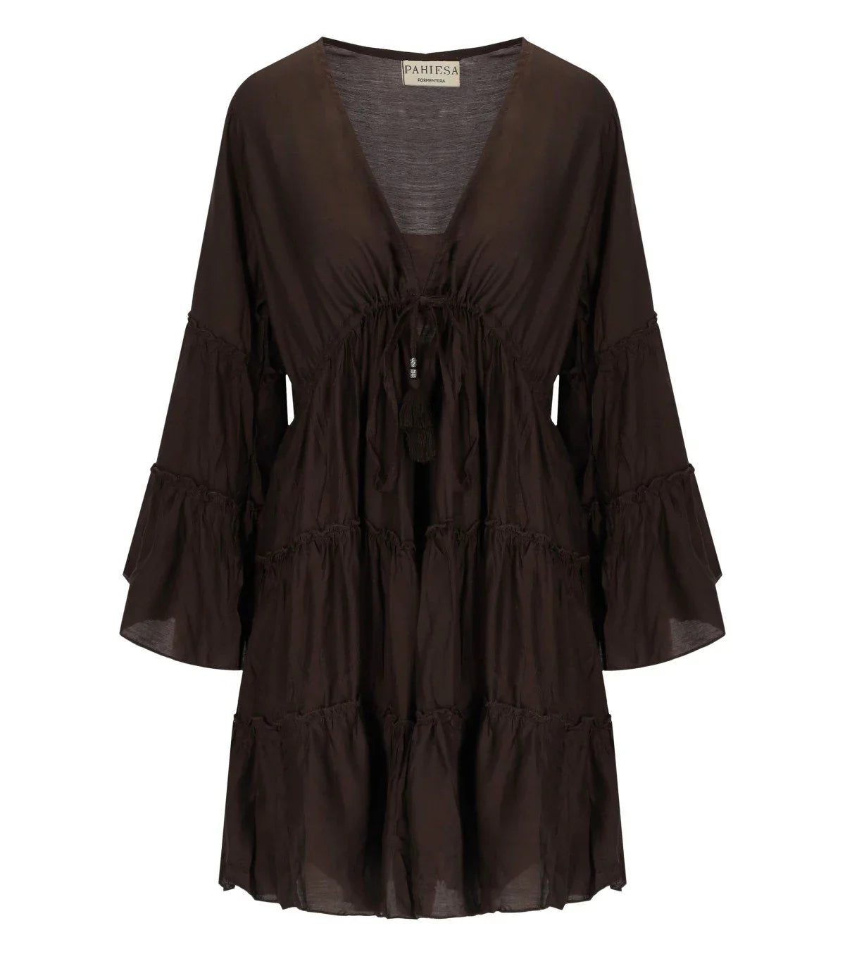 Pahiesa Formentera Brown Short Dress