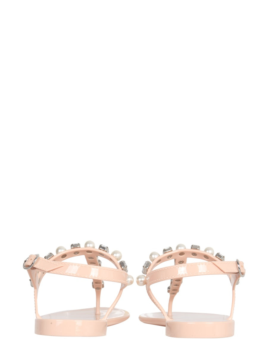 Stuart Weitzman Goldie Crystal Jelly Sandals