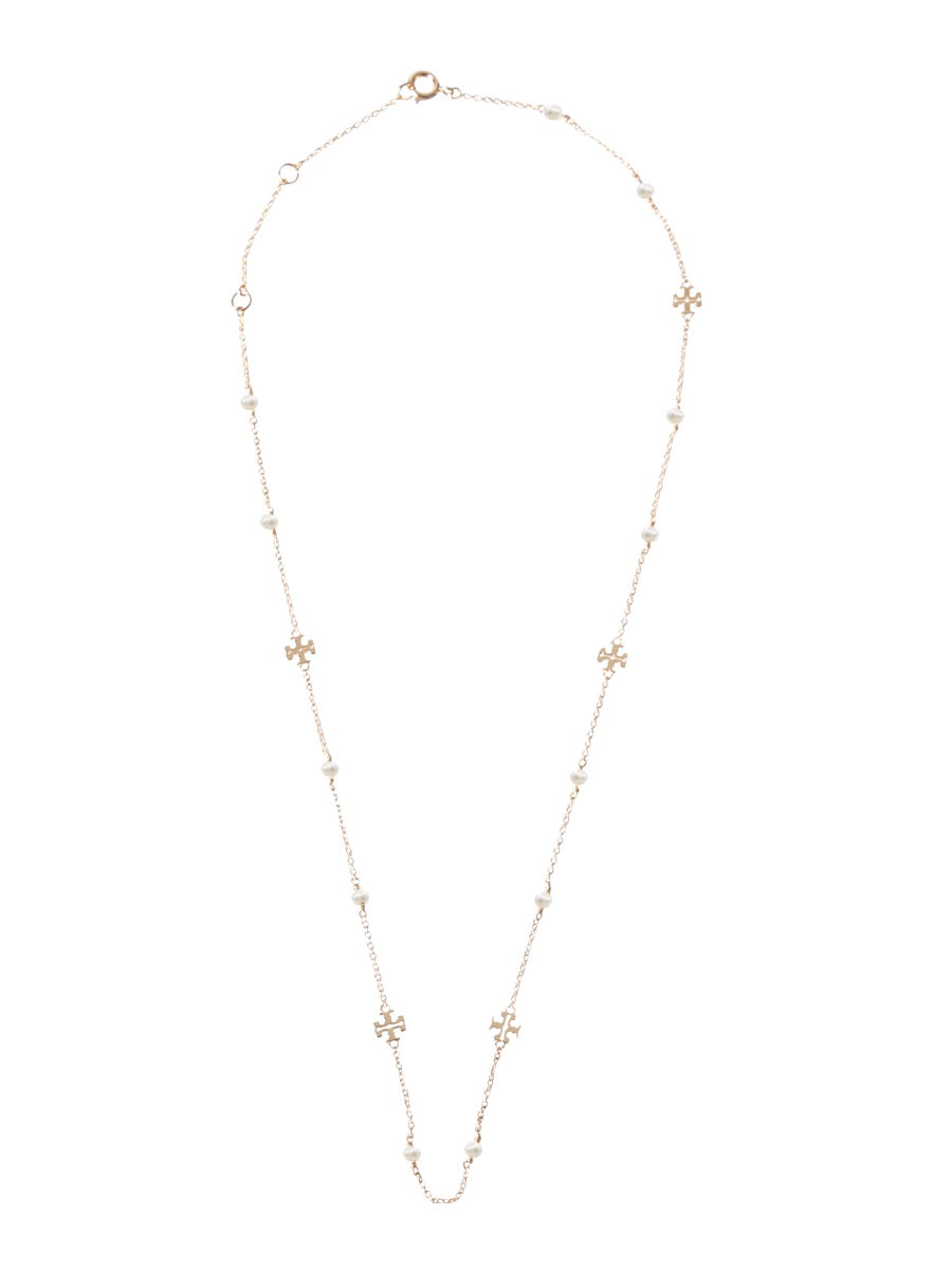 Tory Burch Collana "Kira" Con Logo E Perle