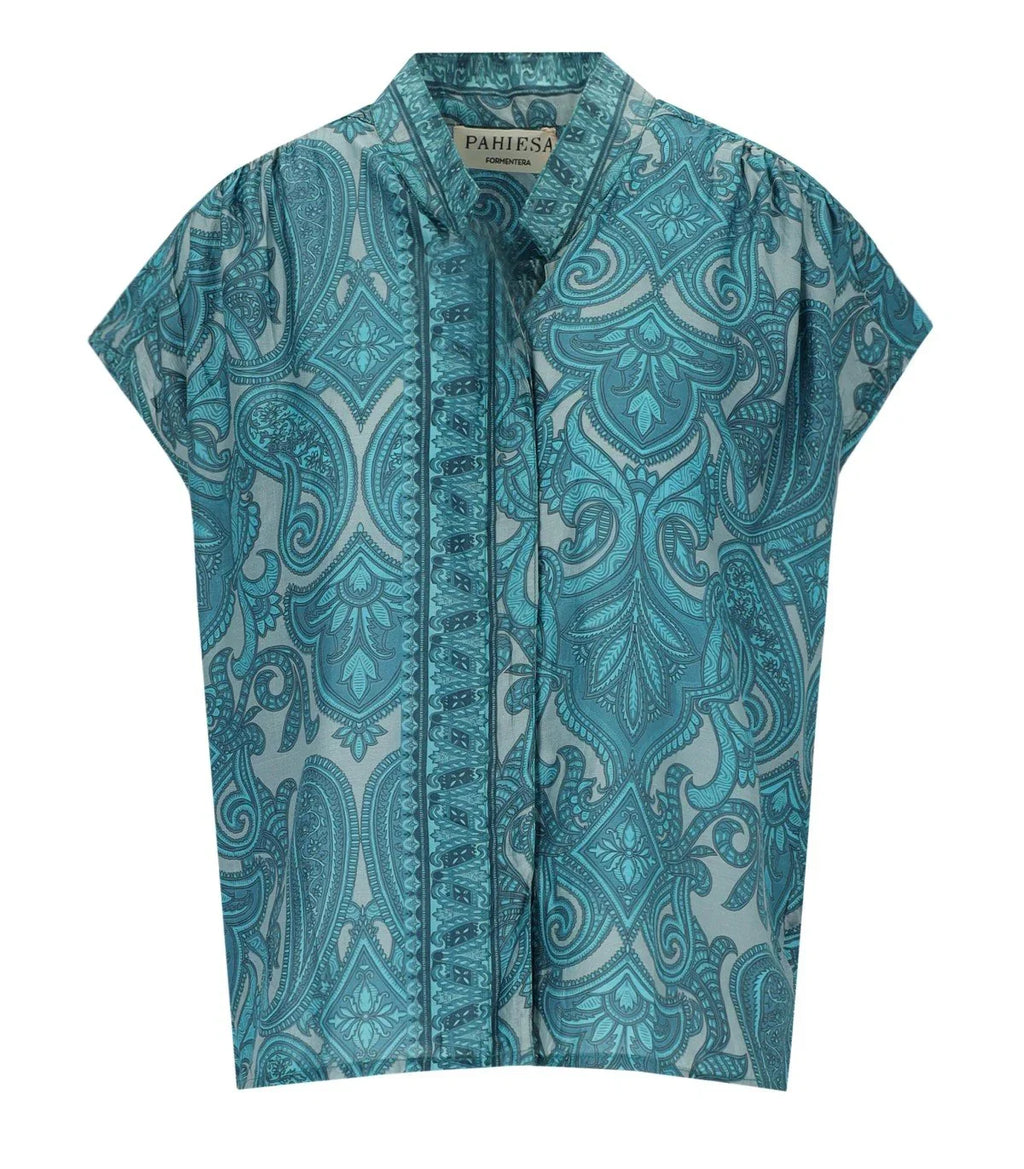 Pahiesa Formentera Light Blue Patterned Shirt