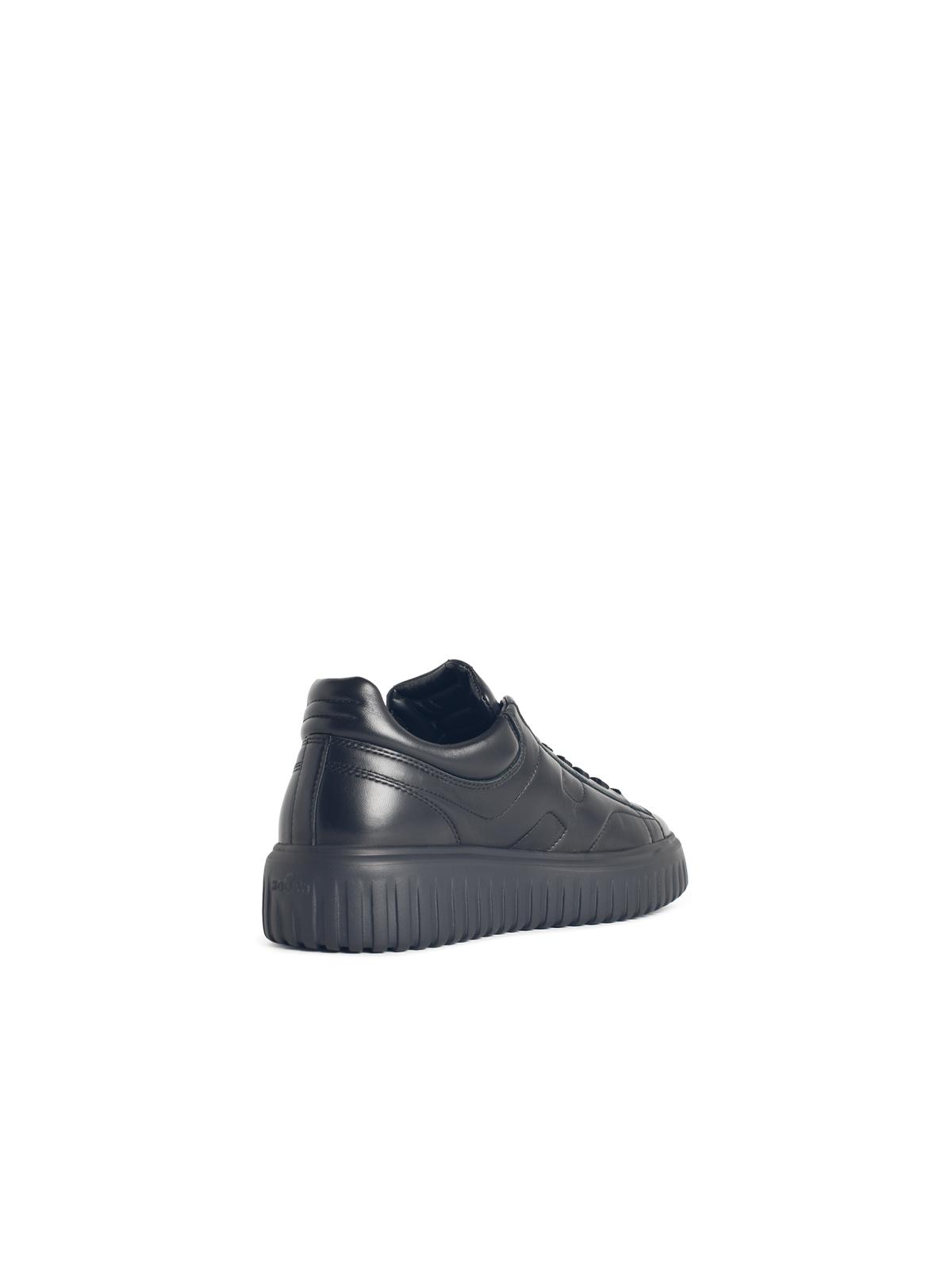 Hogan 'H Stripes' Black Lear Sneakers