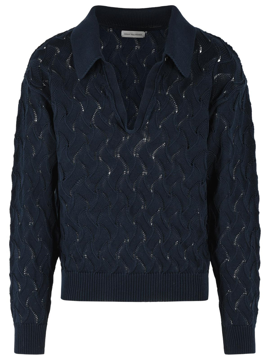 Dries Van Noten 'Maquis' Navy Cotton Sweater