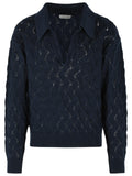 Dries Van Noten 'Maquis' Navy Cotton Sweater