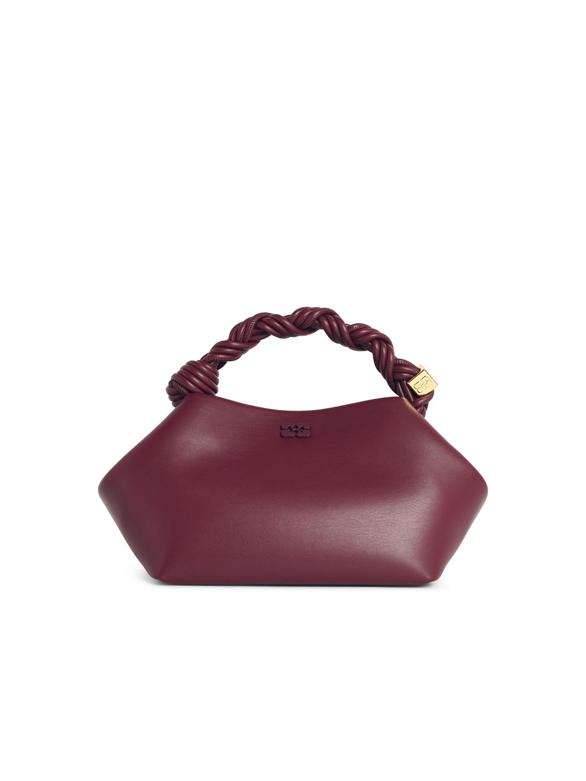 Ganni Burgundy Lear 'Bou' Small Bag