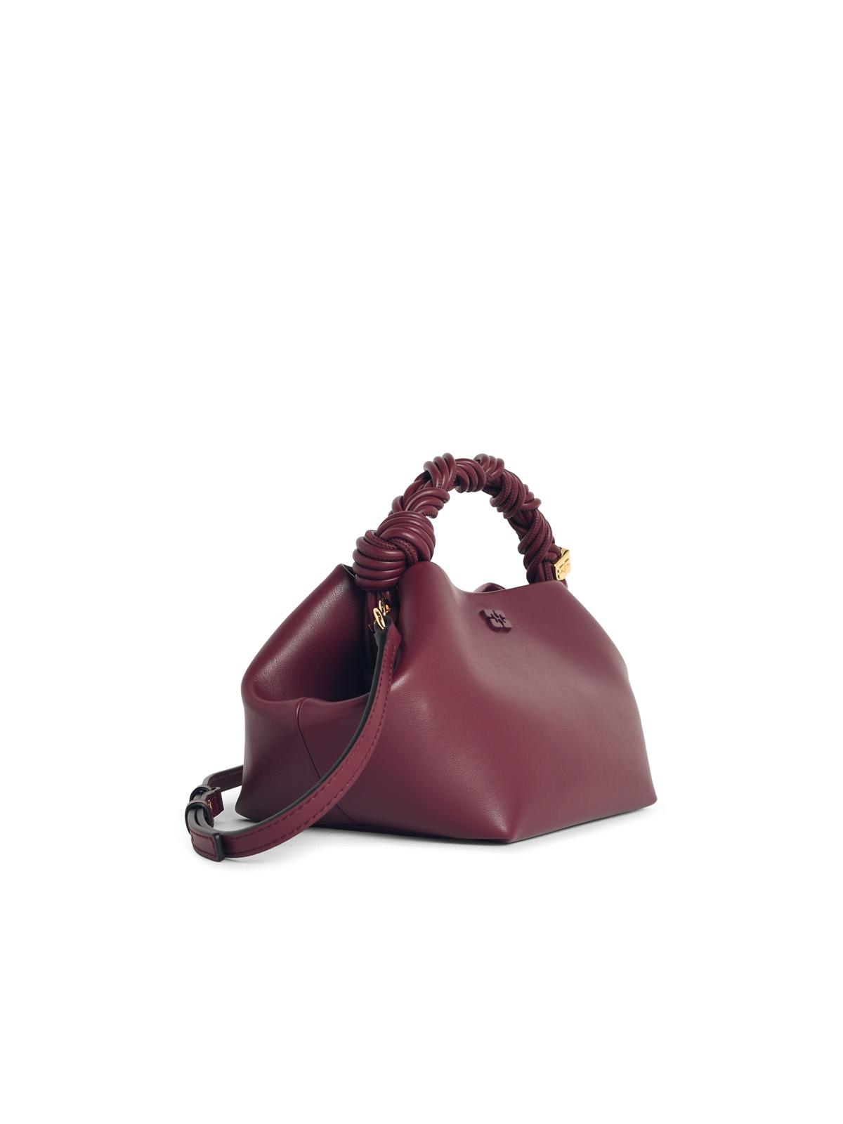 Ganni Burgundy Lear 'Bou' Small Bag
