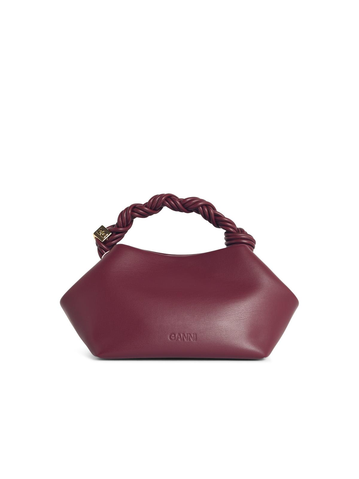 Ganni Burgundy Lear 'Bou' Small Bag