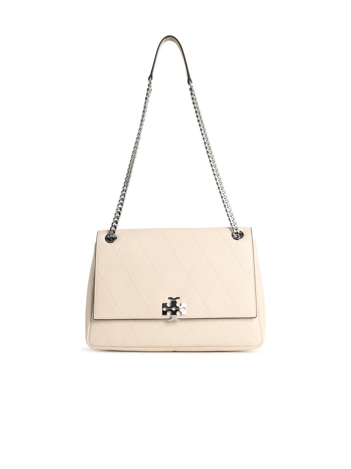 Tory Burch Medium 'Charlie Matelassé' Shoulder Bag In Cream Lear