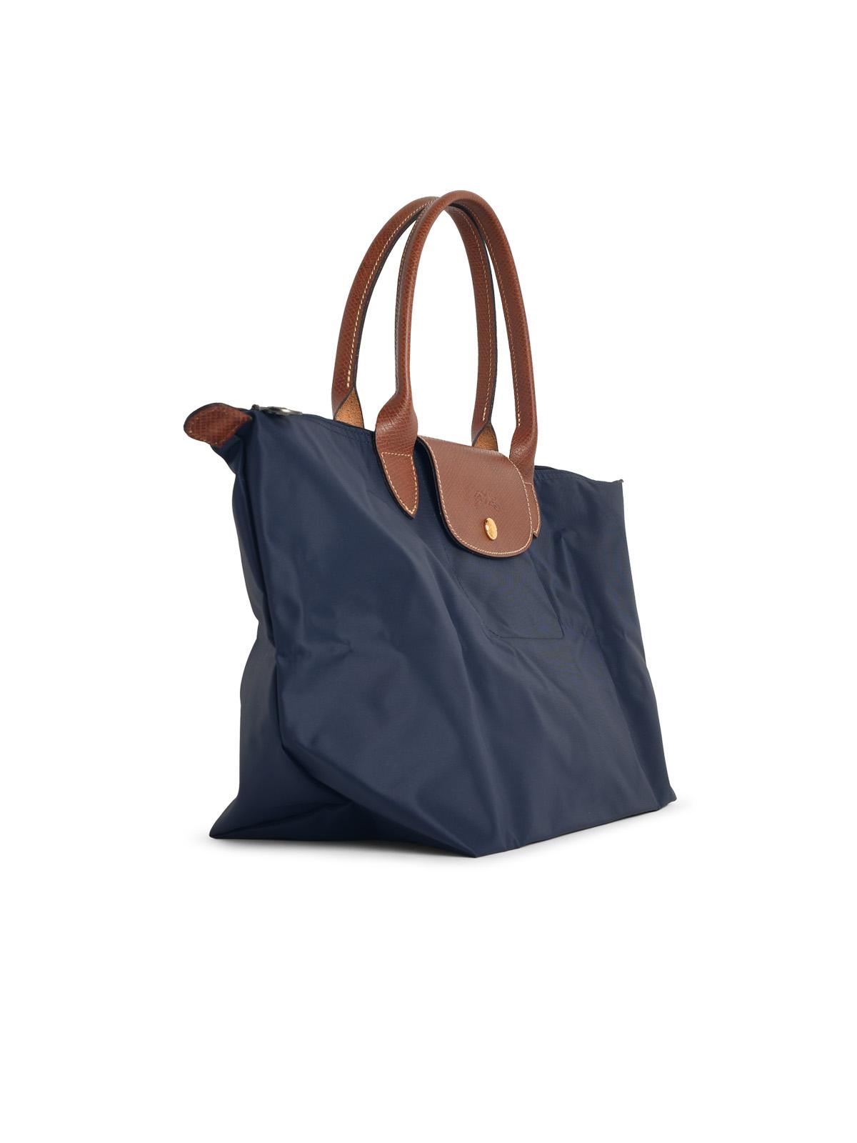 Longchamp Bag With 'L Le Pliage Original' Handle In Tela 'Marine'