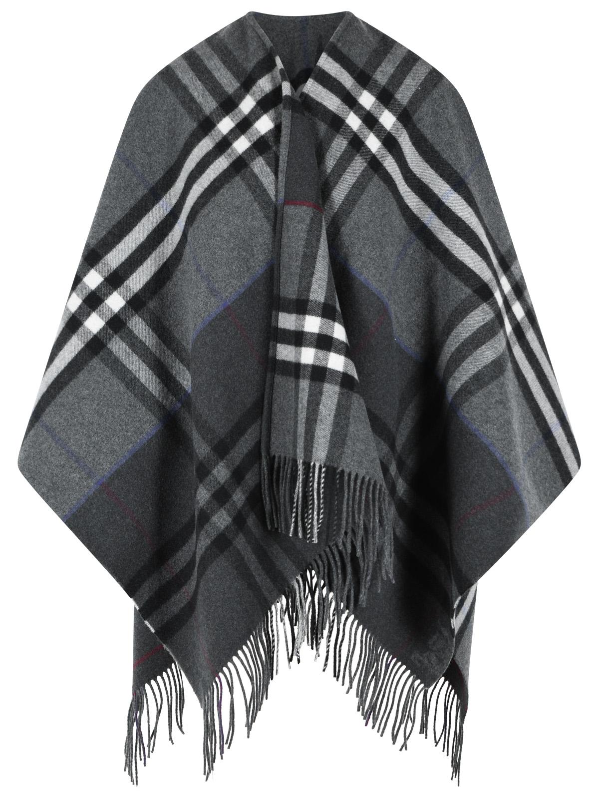 Burberry 'Check' Grey Cashmere Cape