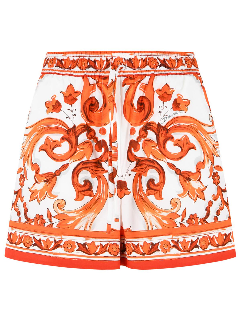 Dolce & Gabbana 'Maiolica' Print Cotton Poplin Shorts